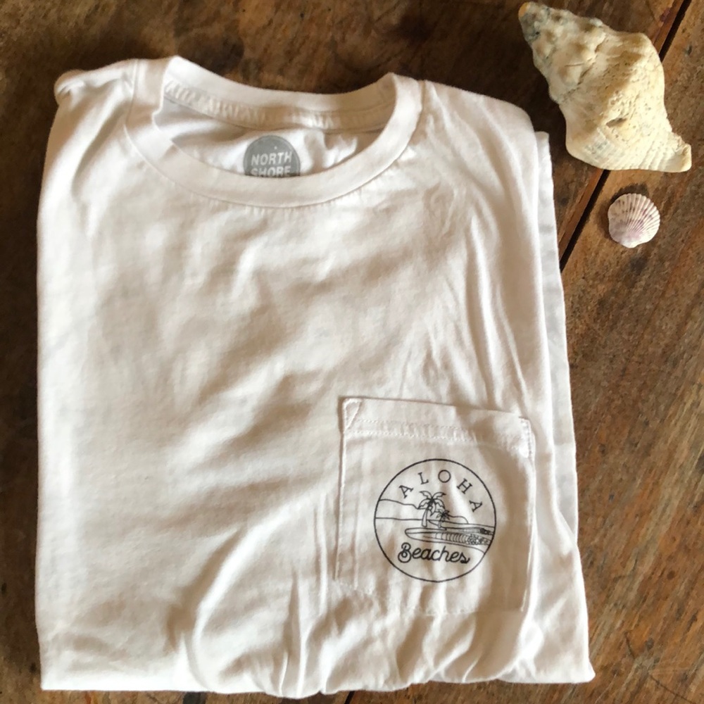 White Surfer Tee Shirt North Shore size small